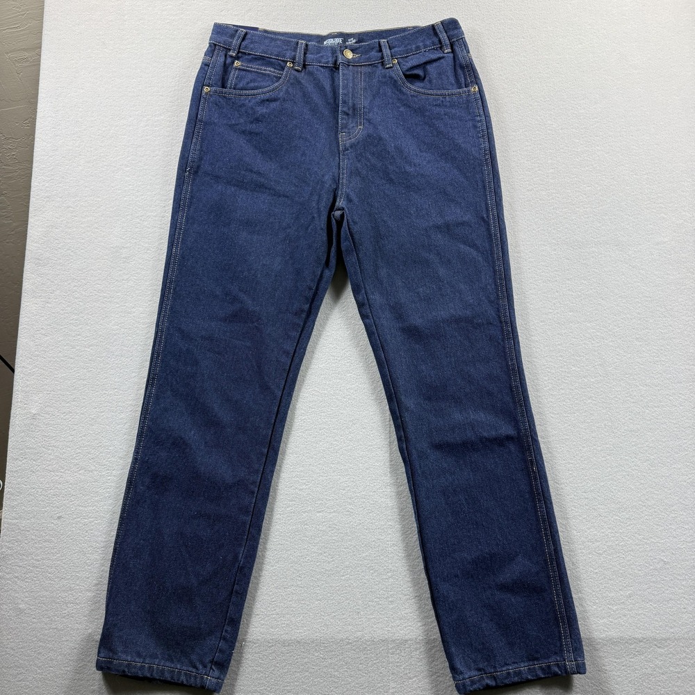 Mission Ridge Denim Jeans Mens 34x30 Dark Wash‎ Blue Relaxed Straight Leg Denim